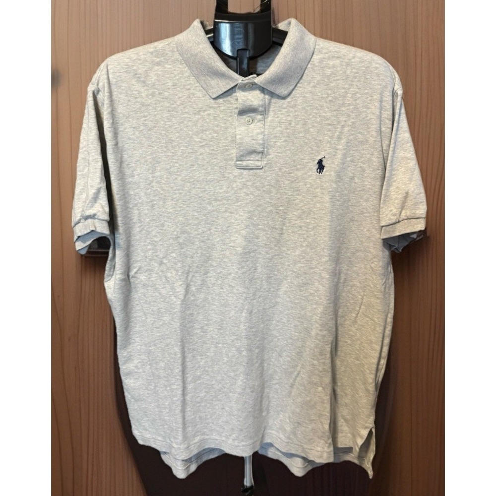 Polo Ralph Lauren Mens L  Heather Gray Blue Pony 100% Cotton Soft Comfort Preppy